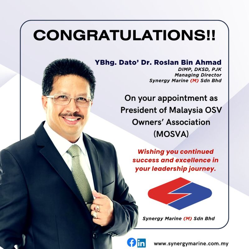 Congratulations Dato' Dr. Roslan Ahmad — MOSVA President